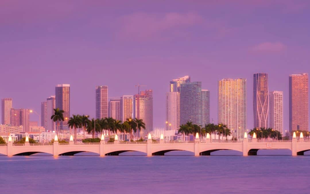Miami skyline at sunrsie