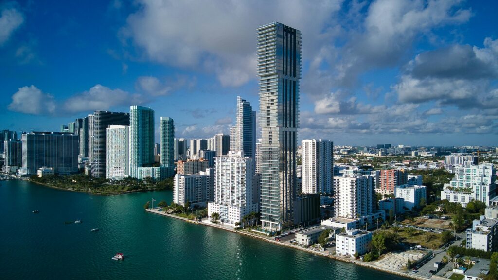 Scenic view of the Miami Edgewater skyline in Miami Florida